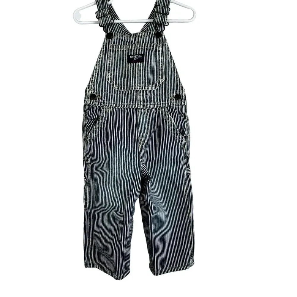 OshKosh B'Gosh Vestbak Overalls Railroad Train Conductor Overalls Size 18M